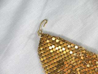 Vintage 70s Gold Tone Mesh Whiting & Davis Bib Necklace Jewelry  