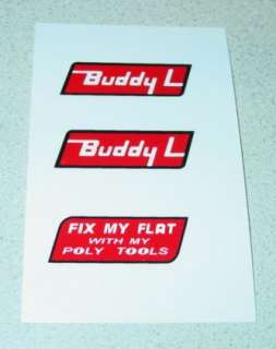 Buddy L Fix My Flat Wrecker Tow Truck Decal Set BL 089  
