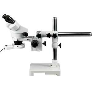 AmScope 7X 45X Stereo Zoom Boom Microscope + Ring Light:  