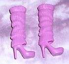   BARBIE SHOES FOR DOLL * PINK HIGH HEELS AND LEG WARMERS ALL IN ONE