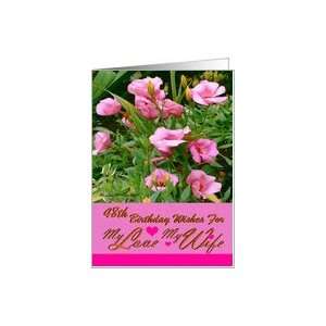  48th / Birthday / Wife / Pink Flowers Card Health 