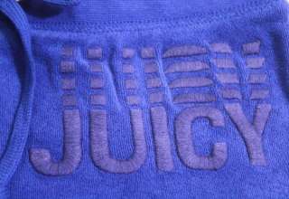 NEW JUICY COUTURE Logo Embroidery Luzuli Blue Terry Hoodie Pants 