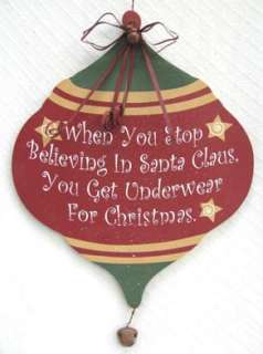 OLD STYLE CHRISTMAS ORNAMENT SIGN DECORATION BELIEVE LG  
