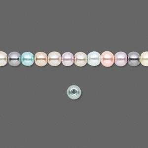  #2414 4mm Bead, glass asst. colors, round 50 beads: Arts 