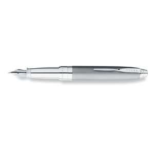   Satin Chrome Medium Point Fountain Pen   AT0256 4MS: Office Products