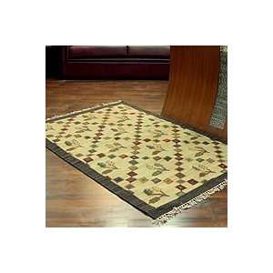 NOVICA Wool rug, Autumn Harmony (4x6)