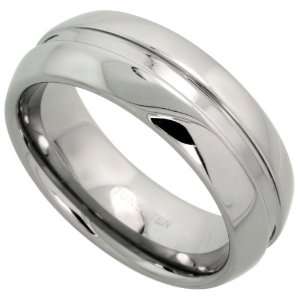 Cobalt Free TUNGSTEN CARBIDE 8 mm (5/16 in.) Comfort Fit Dome Wedding 