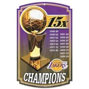    Los Angeles Lakers NBA Wood Sign 15 Time Champ: Sports & Outdoors