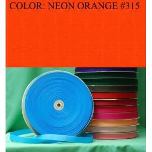  50yards SOLID POLYESTER GROSGRAIN RIBBON Neon Orange #315 