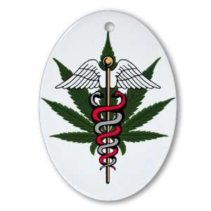  Ornament (Oval) Medical Marijuana Symbol: Everything Else