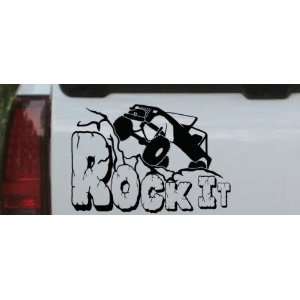 6in X 8.7in Black    Rock It Rock Crawler Off Road Car Window Wall 