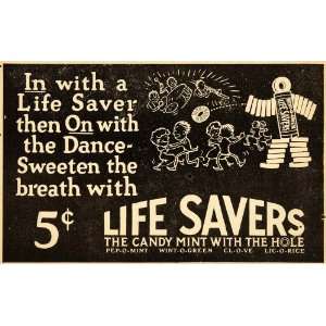  1919 Ad Life Savers Candy Mint Rolls Dance Fresh Breath 