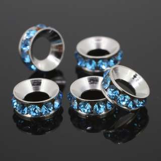 Bluedamond Crystal Rounded Charm Bead Fit Bracelet 5pc  