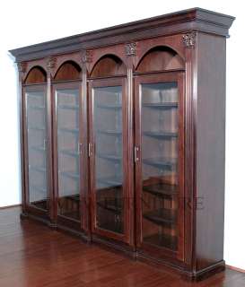Solid Walnut Sectional 11Ft Bookcase Bookshelf Cabinet  