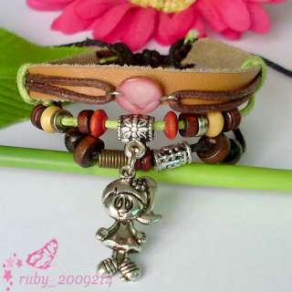 New Handmade Hemp Leather Surfer Bracelet With Coin Shell Bead And 
