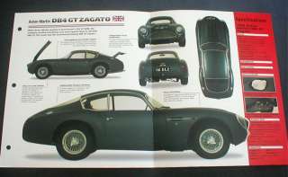 1962 ASTON MARTIN DB4 GT ZAGATO UNIQUE IMP BROCHURE 62  