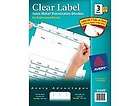 Avery 11445 Index Tab Dividers 25 Sets of 3 tabs Clear