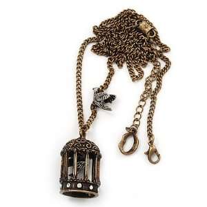   Bird Cage Pendant Necklace   60cm Length (6cm extension) Jewelry