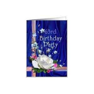  63rd Birthday Party Invitation White Rose Card: Toys 
