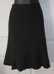   Taylor Wms Black Triacetate Princess A Line Skirt 12 Petite 12P EUC
