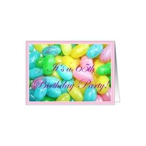  65th Birthday Party Invitation Jellybeans Card: Toys 