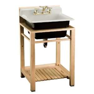  Kohler K 6608 2P 95 Bayview Wood Stand Utility Sink with 