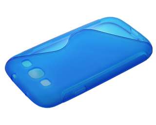 Blue S Shape TPU Gel Cover Case Skin for Samsung Galaxy S 3 III i9300 
