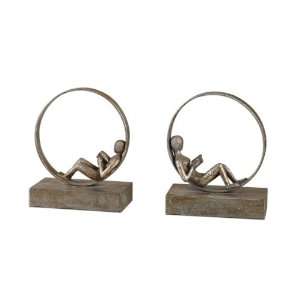  Lounging Reader, Bookends, S/2 Baby