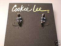 Cookie Lee Blue Crystal Earrings 89141  