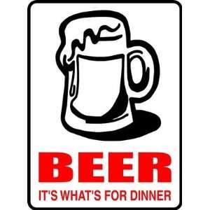   Whats For Dinner Aluminum Sign 6yr. Vinyl College Dorm Mancave Garage