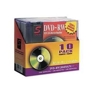  Simon DVD+RW Discs, 4.7GB, 4x, w/Jewel Cases, 10/pack 