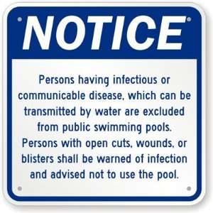  Notice, Persons having infectious or communicable disease 