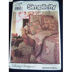 SIMPLICITY CRAFT PATTERN 7138 QUILTED APPLIQUE HEARTS   BEDROOM AND 