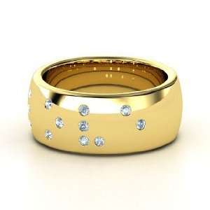  Feel the Love Ring, 14K Yellow Gold Ring with Aquamarine 
