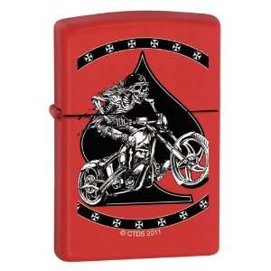   Zippo Skeleton Biker Red Matte Lighter, 7290: Health & Personal Care