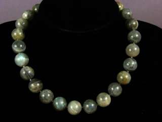 Necklace Labradorite 16mm Round Beads 925  