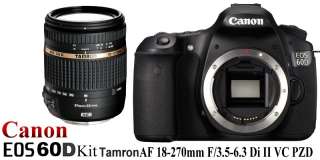 Canon EOS 60D Body kit+Tamron 18 270mm VC PZD+UV+HDMI 8714574558790 