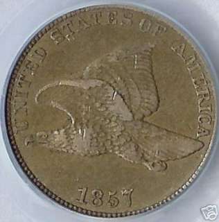1857 Flying Eagle Cent PCGS XF 40  
