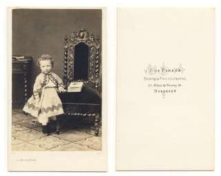 CHILD fine dress/fashion/photo album CDV PHOTO 1860s  