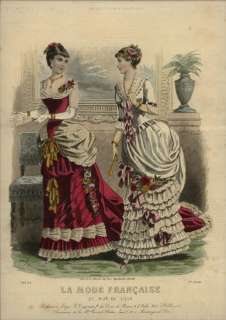 ORIGINAL MODE FRANCAISE 1883 colored prints   Ball  