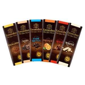 Leonidas Belgian Chocolates: Chocolate Bars   Variety Pack (One Dozen 