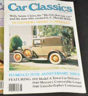   Vintage CAR COLLECTOR & CAR CLASSICS Magazine Back Issues 1970s  