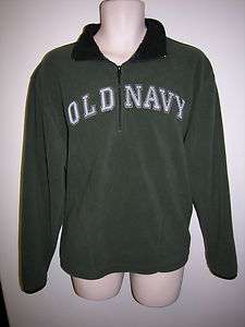 Old Navy fleece mens size large coat green polyester  