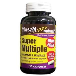  Mason SUPER MULTIPLE VITAMINS W/NO IRON CAPS 60 per bottle 