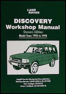 Land Rover Discovery Owners Shop Manual 1998 1997 1996 1995 1994 1993 