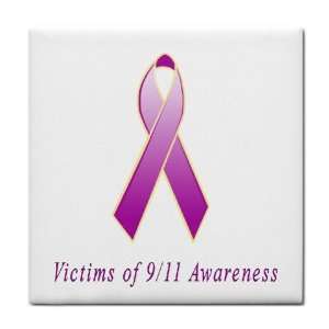  Victims of 9/11   WTC Awareness Ribbon Tile Trivet 