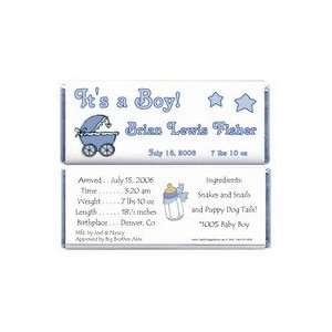  BAB206   Baby Boy Blue Stroller Candy Bar Wrappers: Baby