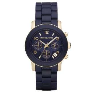   Watches Michael Kors Ladies Navy Silicone Wrapped Runway Clothing