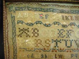   Dated May 7th 1794 Alphabet Embroidery Sampler ANN YEO Framed  