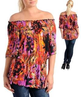 NEW PEASANT On or Off Shoulder PLUS SIZE Top 1X/2X/3X  